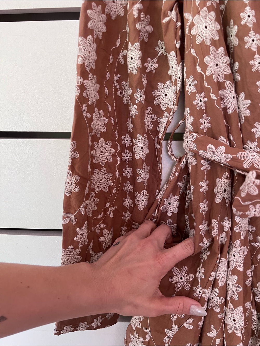 NWT Floral Embroidery Button Down
Flared Mini Dress - Picture 10 of 13